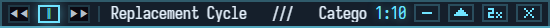 The Main window collapsed to a fourteen-pixel bar: transport, the track title, the clock